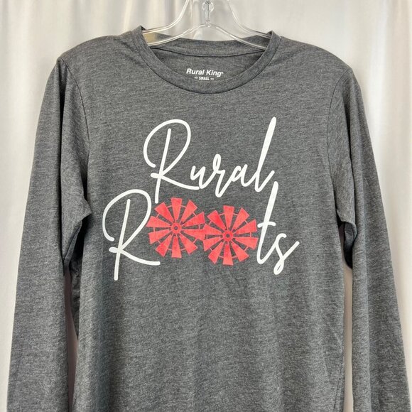 Rural King Womens Rural Roots Long Sleeve Tee Gray/Multi Crew Neck S Soft - Picture 2 of 8